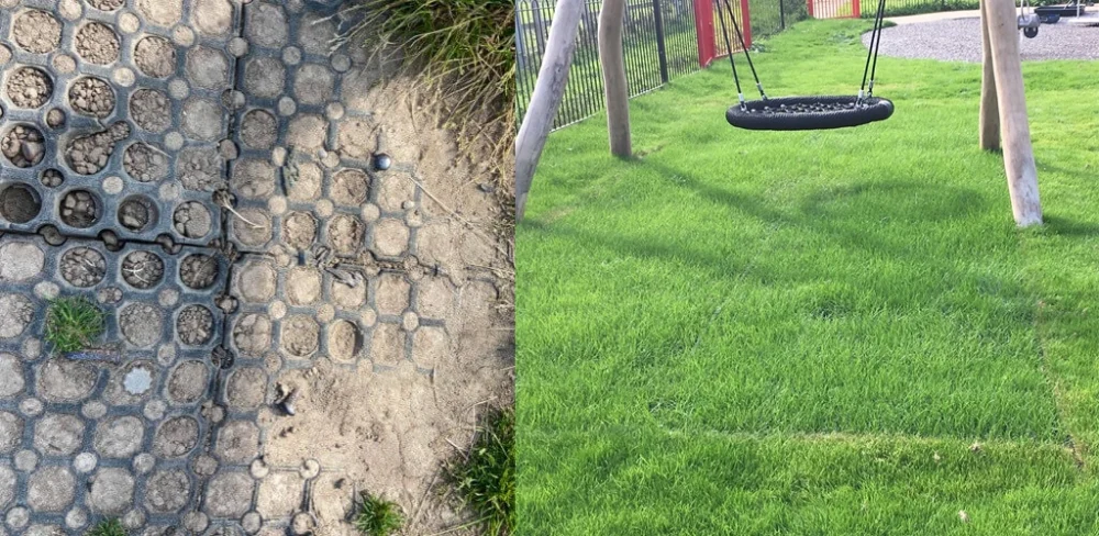 Grass Mats Sinking into dirt