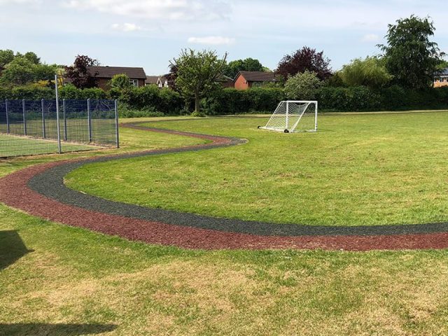 BoothWood Primary JungleMulch Daily Mile Track Red and Black JungleMulch running track